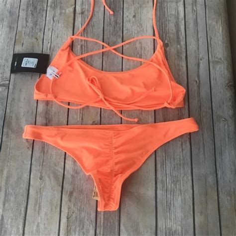 Fashion Nova Swim Fashion Nova True Escape Bikini In Neon Orange