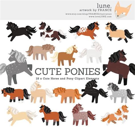 3 For 2 Horse Clipart Cute Little Pony Clipart Chestnut Etsy