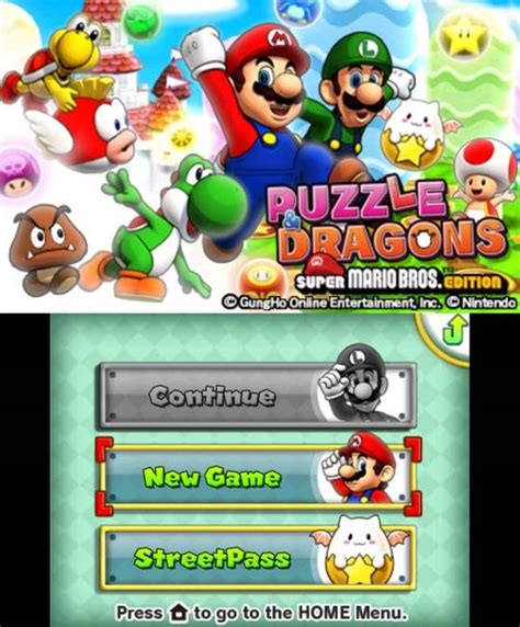 Puzzle Dragons Z Puzzle Dragons Super Mario Bros Edition Ds Rom