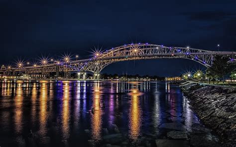 Bluewater Bridge At Night By Lpepz