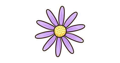 Kawaii cute plum purple fruit cartoon character with a pink bow holding a flower and welcomes. Purple daisy flower - Flower - Sticker | TeePublic
