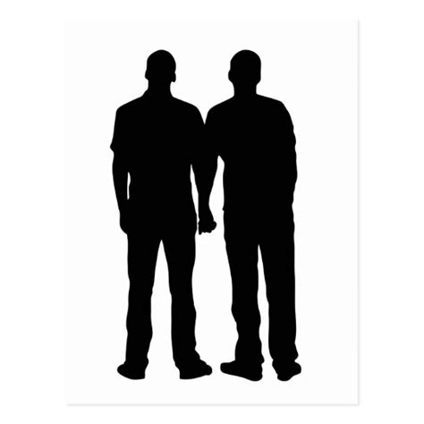 gay couple silhouette postcard zazzle ca