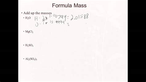 3 6 Formula Mass Youtube