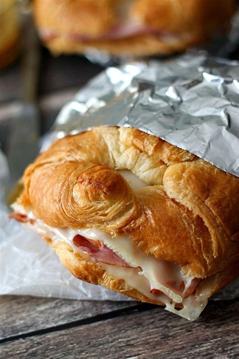 Hot Ham Cheese Croissants With Images Campfire Food Camping Food