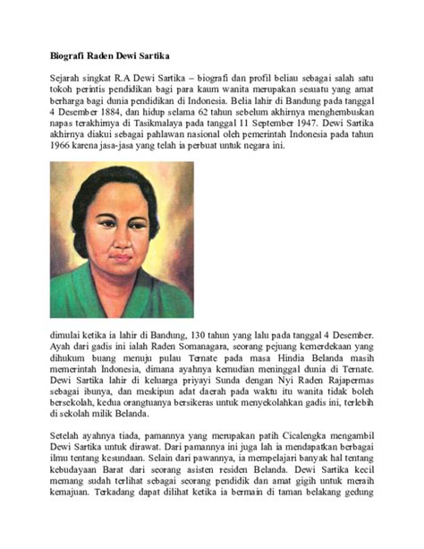 Biografi Dewi Sartika Lakaran
