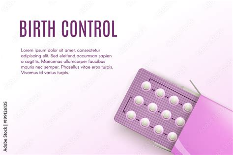 Contraceptive Birth Control Ads Template Mockup Banner Realistic