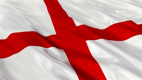 Flag England St Georges Cross Waving Stock Footage Video 100 Royalty