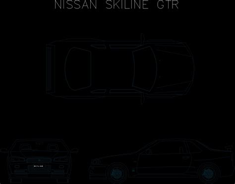 Nissan Gtr 2d Dwg Plan For Autocad Designs Cad