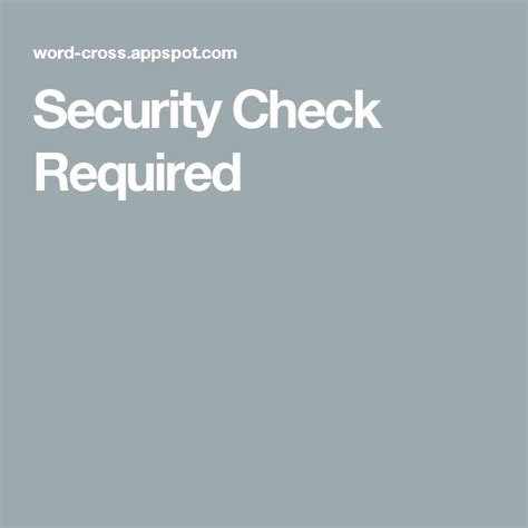 Security Check Required Security Early Learning Article Writing