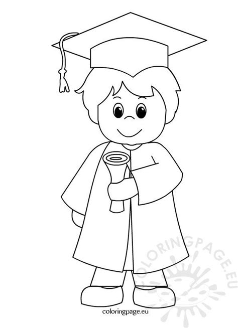 child graduation gown coloring page