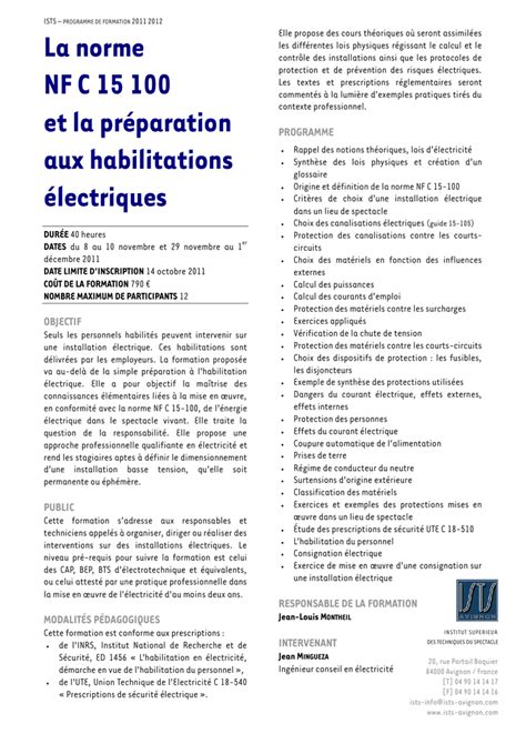 La norme NF C 15 100 et la préparation aux habilitations électriques