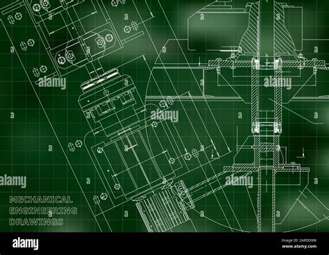 Blueprints Mechanical Engineering Drawings Technical Design Cover