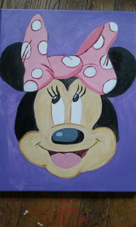 Minnie Mouse Character Portrait Oil And Acrylic On Canvas 2016