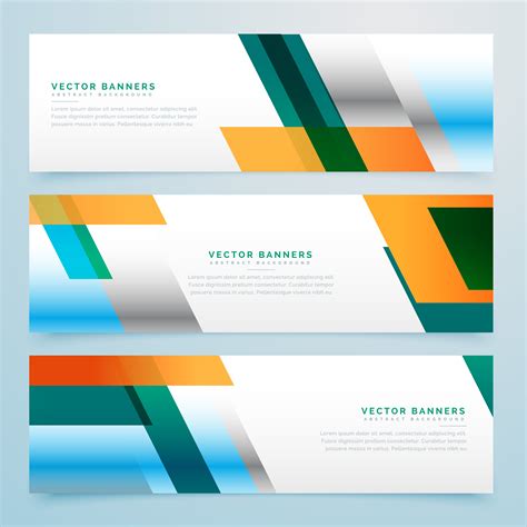 Business Banners Set Abstract Background Download Free Vector Art