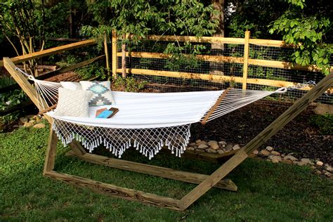 You can make it versatile by introducing a hammock that can hold not only kids but also elders. DIY Custom Wood Hammock Stand — Tag & Tibby