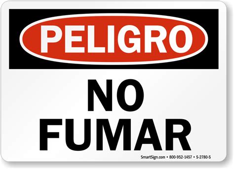 Bilingual No Smoking Signs English And Spanish