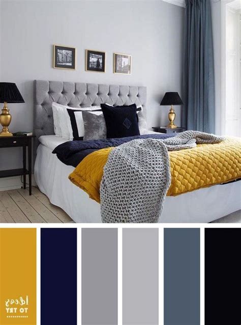 15 Best Color Schemes For Your Bedroom Greynavy Blue And Mustard