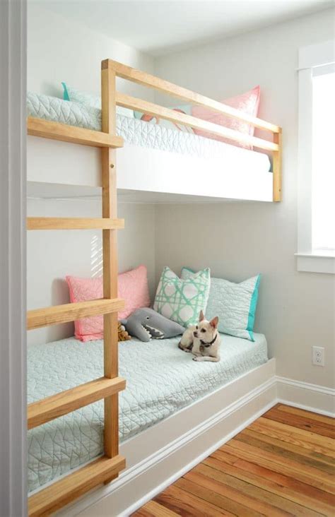 A landing is provided instead, where the kids can climb their bed from. How To Make DIY Built-In Bunk Beds | Young House Love ...