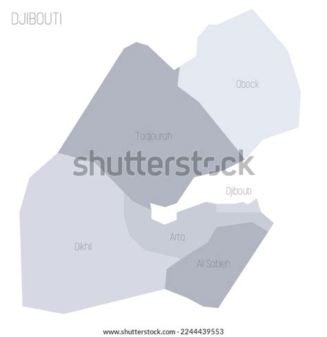 Djibouti Political Map Administrative Divisions Regions Stock Vector Royalty Free 2244439553