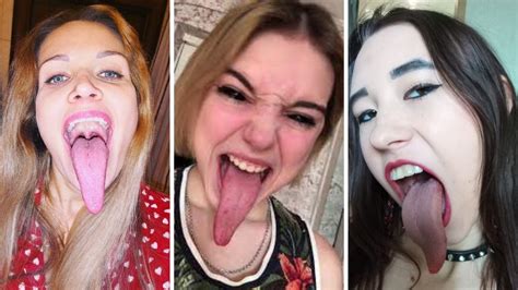 Top Russian Girls with Long Tongue Пять лучших русских девушек с длинным языком YouTube