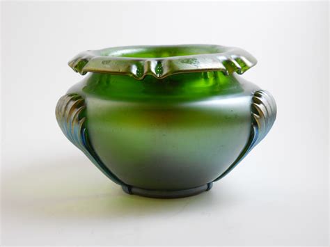 Kralik Glass Green Iridescent Art Nouveau Claw Vase C1900 Antiques Board