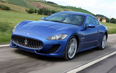 Download Wallpaper X Maserati Granturismo Blue Side View Speed Widescreen Hd