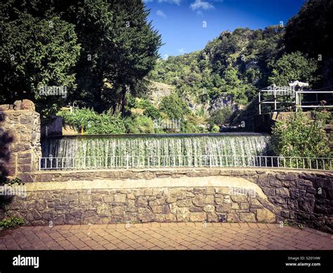 A Mini Waterfall In Cheddar Gorge On A Lovely Summers Day Stock Photo