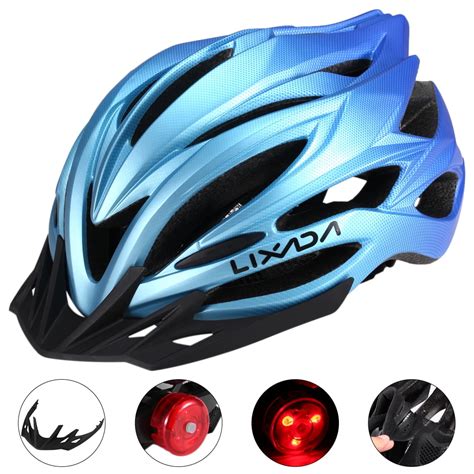 Lixada Breathable Cycling Helmet With Rear Light Sun Visor Women Men