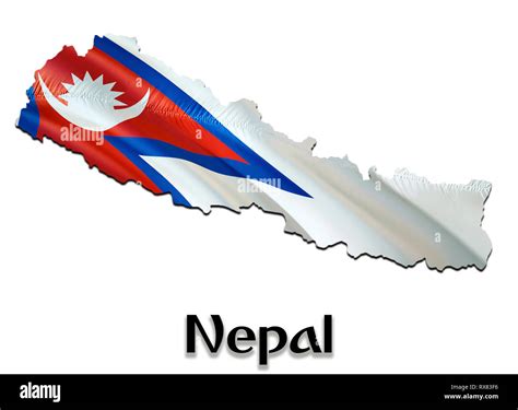 Nepal Map Flag 3d Rendering Nepal Map And Flag On Asia Map The