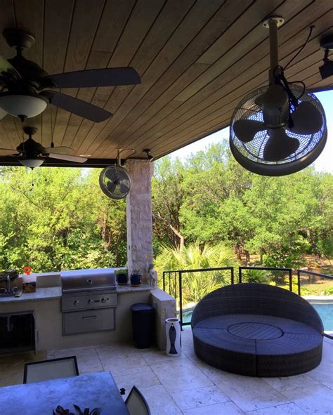 Hot weather clothing that is powered by blue pump technology transforming clean water into atomized mist to cool you and the surrounding air up to 30 degrees. Misting Fans Installation Custom Patio Austin, Texas ...