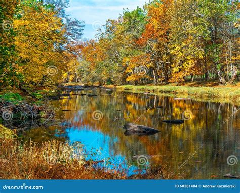 Autumn Creek Reflections Stock Photo Image Of Autumn 68381484