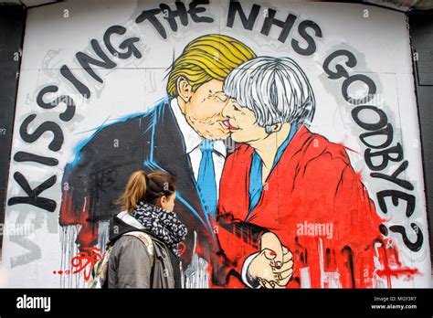 Bristol, UK. 24/02/17 Street art warning about the death of the NHS