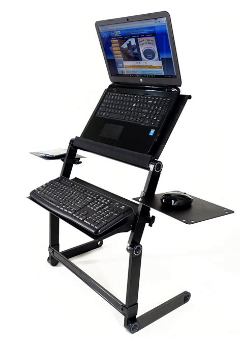 Incorporating one of these desk stands for laptops into your office space is an easy way to improve your comfort as you work throughout the day. LapWorks Wizard Standing Desk for your Desktop or Table