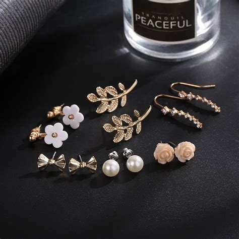 Pairs Sets Unique Vintage Small Stud Earrings Set For Women Cute