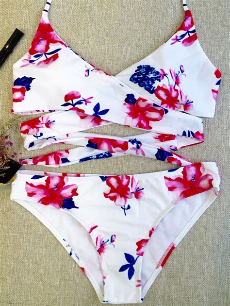 Floral Halter Wrap Bikini Set Floral S Beach Dresses Summer Summer