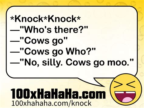 Knock Knock Jokes Knockknock Whos There Cows Go