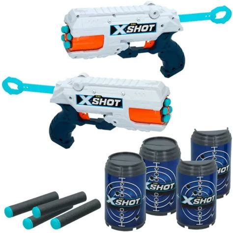 Zuru X Shot 2x Mk3 Foam Dart Blaster Combo Pack 24m Range W 16 Darts