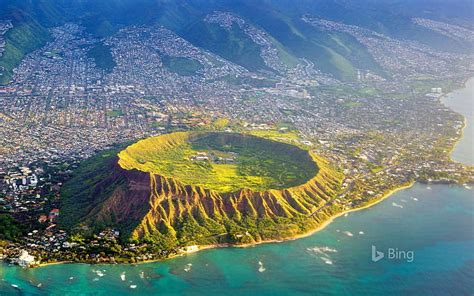 Hd Wallpaper Aerial View Oahu Hawaii 2016 Bing Desktop Wallpape