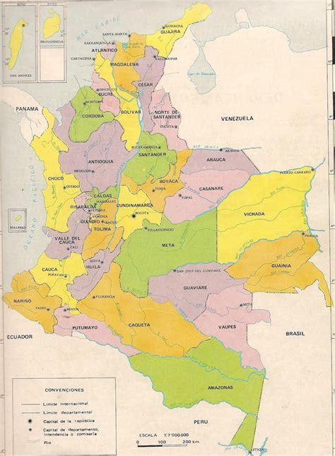 Mapa División Político Administrativa De Colombia Salutip
