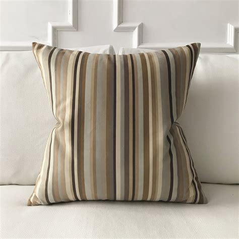 Modern Neutral Woven Striped Decorative Pillow Cover 22x22