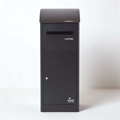 Extra Large Slanted Top Front Access Black Smart Parcel Box