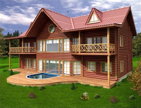 Contoh desain halaman rumah ala amerika desain rumah via desainrumahqu.blogspot.com. 30 Desain Rumah Kayu Mewah, Elegan, Klasik dan Cantik ...