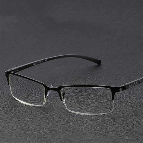 buy half rim optical alloy presbyopia glasses metal magnifier men eyeglasses