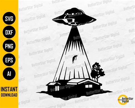 Alien Abduction Svg Unidentified Flying Object Svg Ufo Etsy