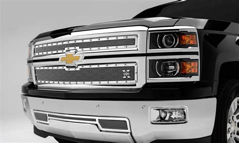 2014 2015 Silverado 1500 Z71 X Metal Grille Polished 2 Pc Overlay