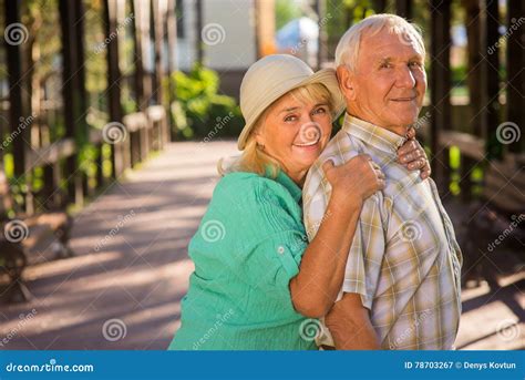 Senior Woman Hugs Man Stock Image Image Of Beautiful 78703267
