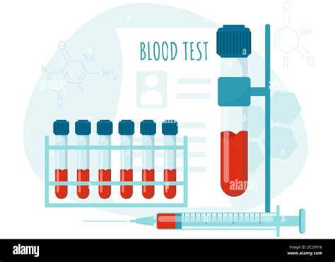 Blood Test Vector Concept Blood Sample In Tube Medical Diagnostics