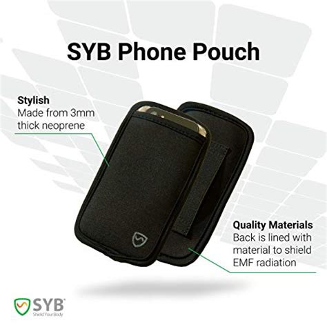 Syb Phone Pouch Emf Protection Sleeve For Cell Phones Black Xl For
