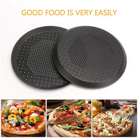 Pizza Pan With Holes Round Perforated Baking Pan For Home And Restaurant