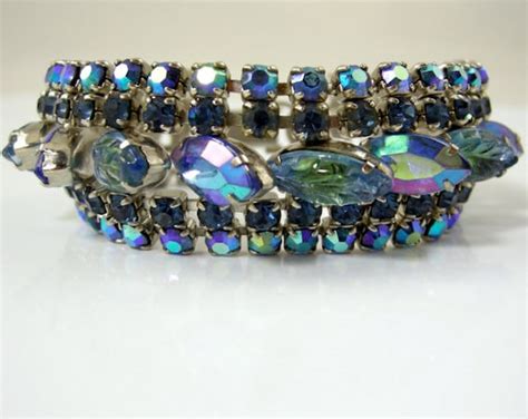 Vintage Aurora Borealis Blue Bracelet